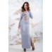 Embroidered maxi dress "Spring" Gray